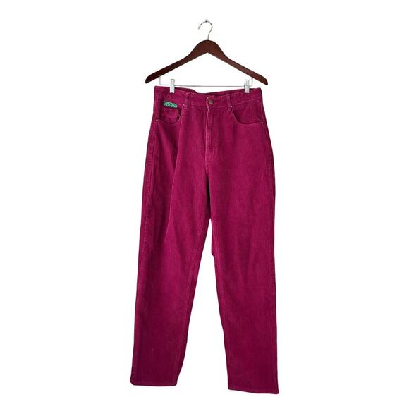 Empyre Tori 90s Corduroy Wide Leg Pants Berry Pink High Waist 10 Skate Pants - Picture 1 of 9